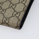 GUCCI GG Supreme Compact Wallet PVC Beige Silver 547083 Auth 202833M-16