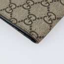 GUCCI GG Supreme Compact Wallet PVC Beige Silver 547083 Auth 202833M-17
