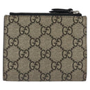 GUCCI GG Supreme Compact Wallet PVC Beige Silver 547083 Auth 202833M-2