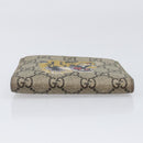GUCCI GG Supreme Compact Wallet PVC Beige Silver 547083 Auth 202833M-6