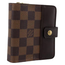 LOUIS VUITTON Damier Ebene Compact Zip Bifold Wallet N61668 LV Auth 202835-1