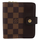 LOUIS VUITTON Damier Ebene Compact Zip Bifold Wallet N61668 LV Auth 202835-2
