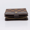 LOUIS VUITTON Damier Ebene Compact Zip Bifold Wallet N61668 LV Auth 202835-4