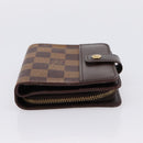 LOUIS VUITTON Damier Ebene Compact Zip Bifold Wallet N61668 LV Auth 202835-7
