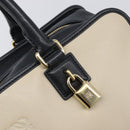 LOEWE Amazona 36 Hand Bag Leather Ivory Gold Tone Auth 202837-18
