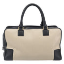LOEWE Amazona 36 Hand Bag Leather Ivory Gold Tone Auth 202837-2