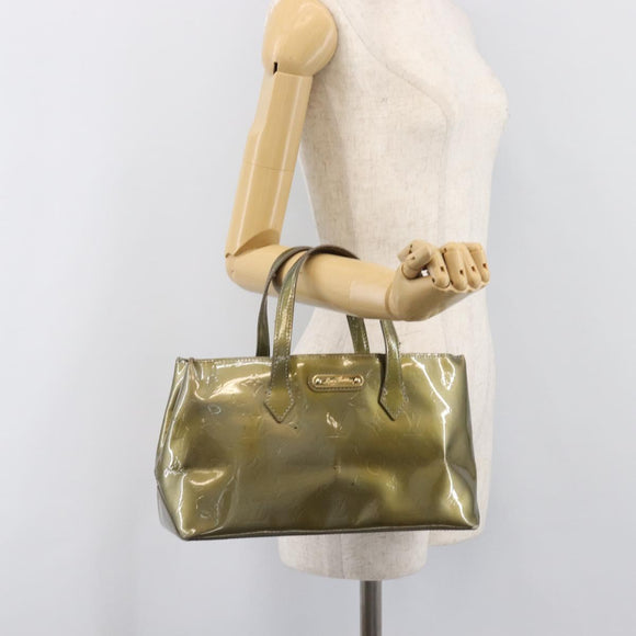LOUIS VUITTON Monogram Vernis Wilshire PM Hand Bag Veil bronze LV Auth 202838