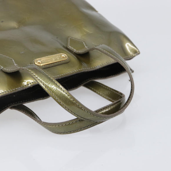 LOUIS VUITTON Monogram Vernis Wilshire PM Hand Bag Veil bronze LV Auth 202838