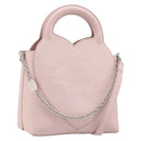 TIFFANY&Co. Return to Chain Shoulder Bag Leather 2way Pink Silver Auth 202840A-1