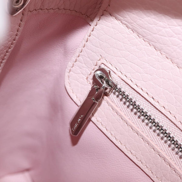 TIFFANY&Co. Return to Chain Shoulder Bag Leather 2way Pink Silver Auth 202840A