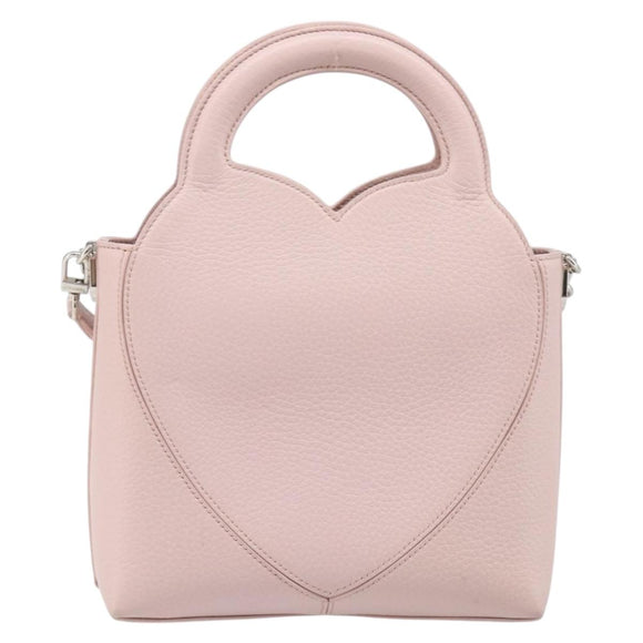 TIFFANY&Co. Return to Chain Shoulder Bag Leather 2way Pink Silver Auth 202840A