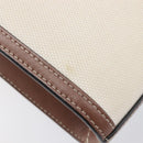 BURBERRY Hand Bag Canvas Beige Gold Tone Auth 202843-17