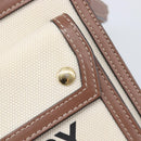 BURBERRY Hand Bag Canvas Beige Gold Tone Auth 202843-18
