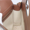 BURBERRY Hand Bag Canvas Beige Gold Tone Auth 202843-22