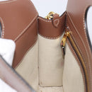 BURBERRY Hand Bag Canvas Beige Gold Tone Auth 202843-23