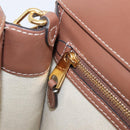 BURBERRY Hand Bag Canvas Beige Gold Tone Auth 202843-24