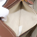 BURBERRY Hand Bag Canvas Beige Gold Tone Auth 202843-25