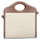BURBERRY Hand Bag Canvas Beige Gold Tone Auth 202843-3