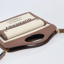 BURBERRY Hand Bag Canvas Beige Gold Tone Auth 202843-6