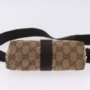 GUCCI GG Canvas Waist Bag Beige Silver 131236 Auth 202852-6