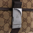 GUCCI GG Canvas Waist Bag Beige Silver 131236 Auth 202852-19