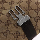 GUCCI GG Canvas Waist Bag Beige Silver 131236 Auth 202852-21