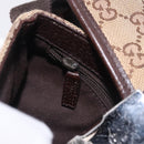 GUCCI GG Canvas Waist Bag Beige Silver 131236 Auth 202852-26