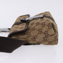 GUCCI GG Canvas Waist Bag Beige Silver 131236 Auth 202852-5
