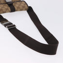 GUCCI GG Canvas Waist Bag Beige Silver 131236 Auth 202852-8