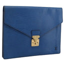 LOUIS VUITTON Epi Porte Documents Senateur Clutch Bag Blue M54455 LV Auth 202853-1