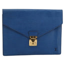 LOUIS VUITTON Epi Porte Documents Senateur Clutch Bag Blue M54455 LV Auth 202853-13