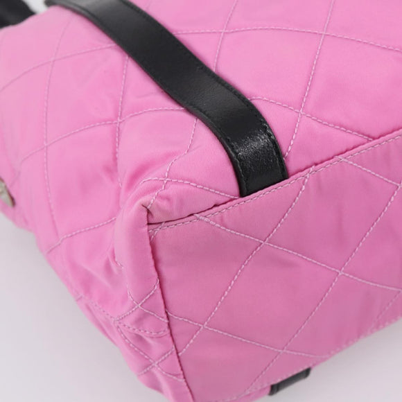 PRADA Shoulder Bag Nylon Pink Black Auth 202854