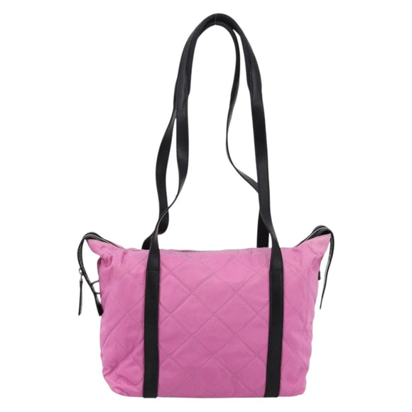 PRADA Shoulder Bag Nylon Pink Black Auth 202854