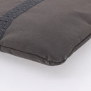 HERMES Her Line Porte Documents Hand Bag Canvas Gray Silver Auth 202855A-10