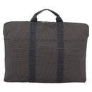 HERMES Her Line Porte Documents Hand Bag Canvas Gray Silver Auth 202855A-2