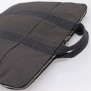 HERMES Her Line Porte Documents Hand Bag Canvas Gray Silver Auth 202855A-6