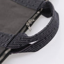 HERMES Her Line Porte Documents Hand Bag Canvas Gray Silver Auth 202855A-7