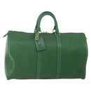 LOUIS VUITTON Epi Keepall 45 Boston Bag Green M42974 LV Auth 202856-1