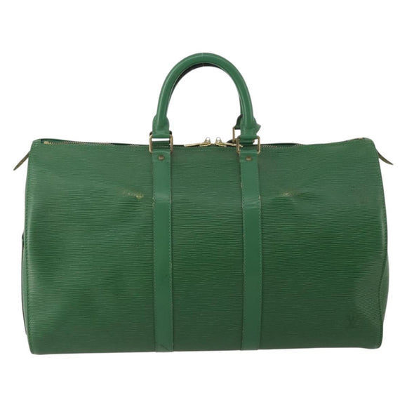 LOUIS VUITTON Epi Keepall 45 Boston Bag Green M42974 LV Auth 202856