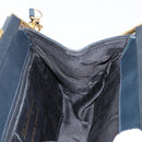 Salvatore Ferragamo Gancini Hand Bag Leather 2way Navy Gold Tone Auth 202857V-23