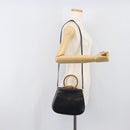 Salvatore Ferragamo Gancini Hand Bag Leather 2way Navy Gold Tone Auth 202857V-27