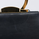 Salvatore Ferragamo Gancini Hand Bag Leather 2way Navy Gold Tone Auth 202857V-4