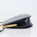 Salvatore Ferragamo Gancini Hand Bag Leather 2way Navy Gold Tone Auth 202857V-6