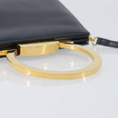 Salvatore Ferragamo Gancini Hand Bag Leather 2way Navy Gold Tone Auth 202857V-8