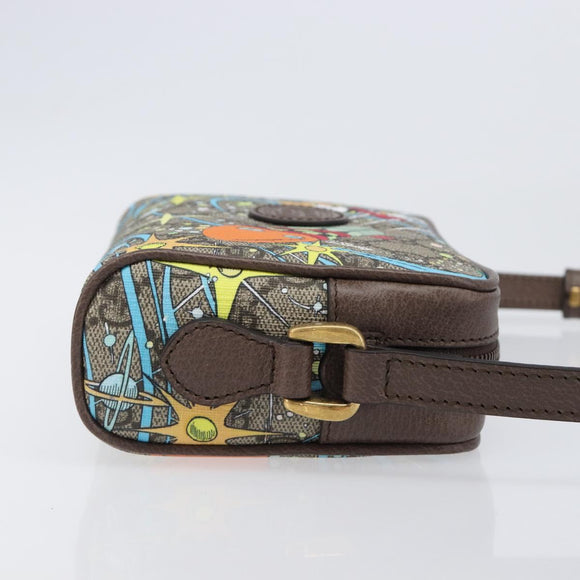 GUCCI GG Supreme Disney Donald Duck Shoulder Bag PVC Beige 648124 Auth 202863SAM