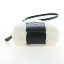FENDI Rice Ball Shoulder Bag Bore White Black 7AS240 Auth 202864SAM-11