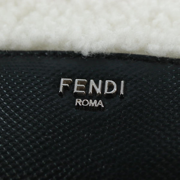 FENDI Rice Ball Shoulder Bag Bore White Black 7AS240 Auth 202864SAM
