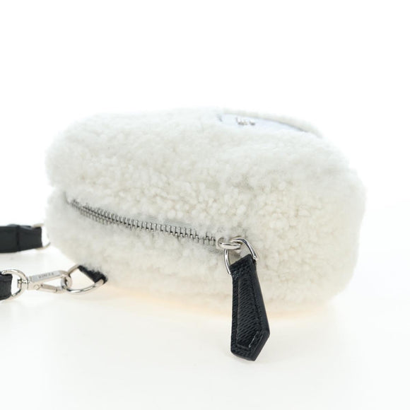 FENDI Rice Ball Shoulder Bag Bore White Black 7AS240 Auth 202864SAM