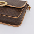 CELINE Macadam Canvas Circle Shoulder Bag PVC Leather Brown Gold Auth 202874A-10