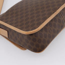 CELINE Macadam Canvas Circle Shoulder Bag PVC Leather Brown Gold Auth 202874A-13